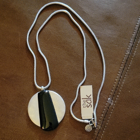 The Sak Jewelry - The Sak Silver Black Pendant Necklace